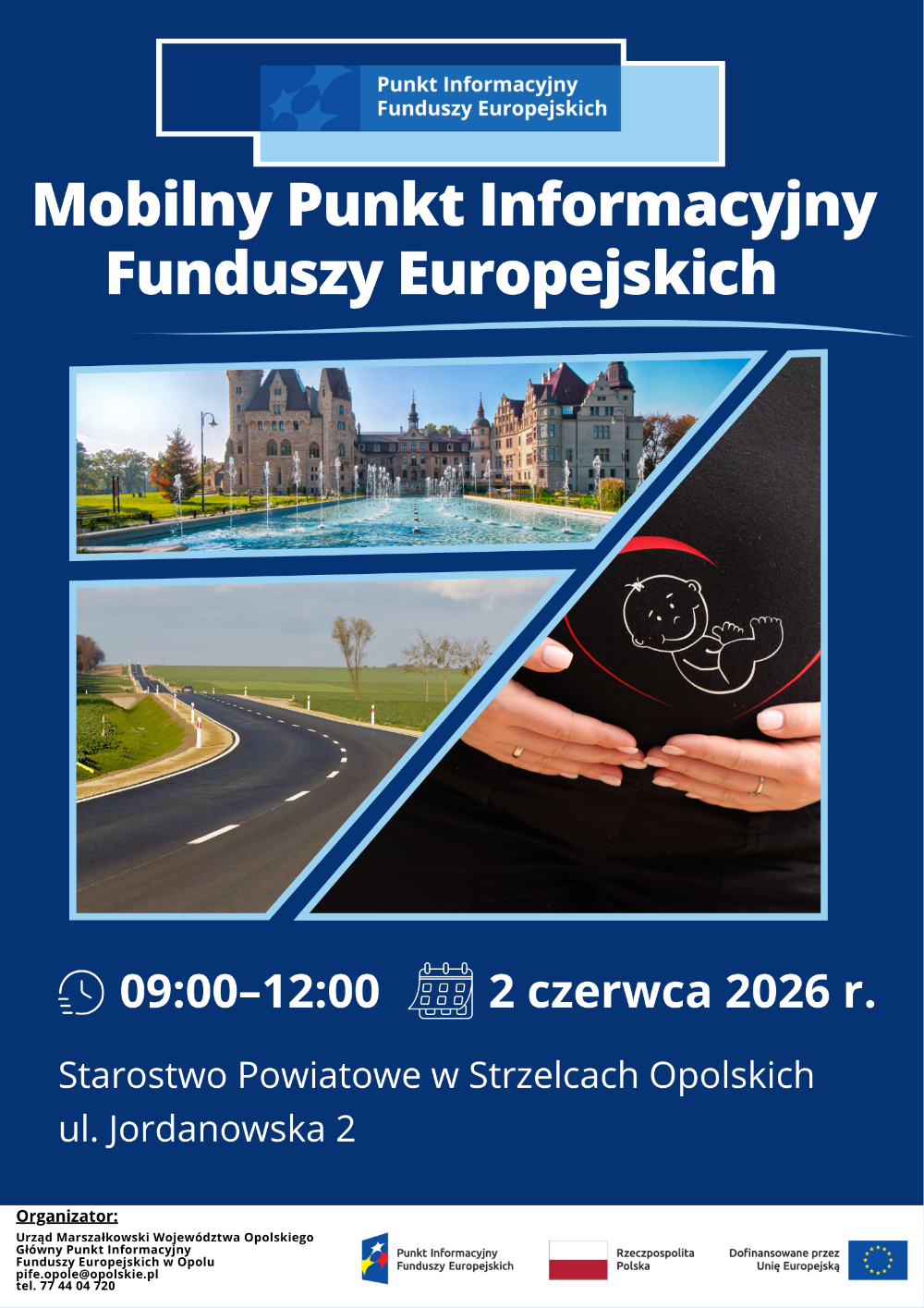 Informacja o Mobilnym Punkcie Informacyjnym, który odbędzie się w Starostwie Powiatowym w Strzelcach Opolskich 2 czerwca 2026 r., w godz. 9:00-12:00.
