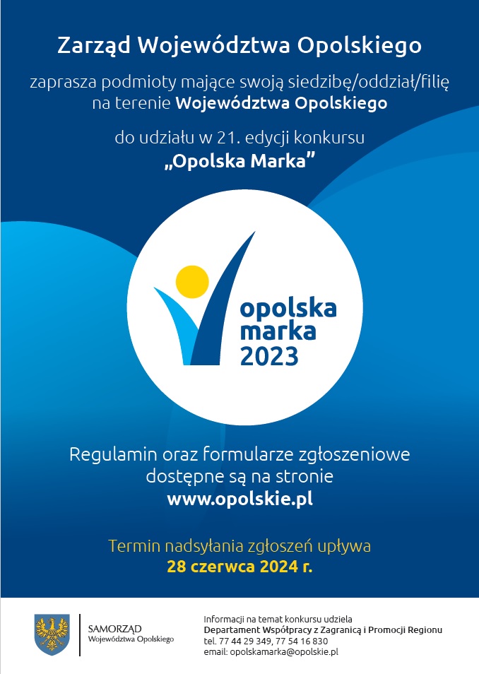 Zdjęcie artykułu KONKURS "OPOLSKA MARKA 2024"